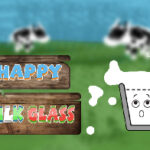Happy Milk Glass